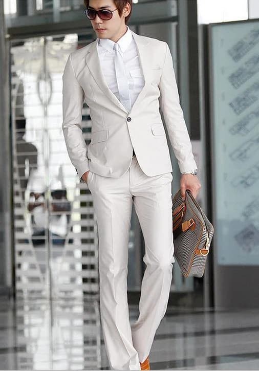 Bộ Suit Trắng Kem Tinh Khôi — SN-223