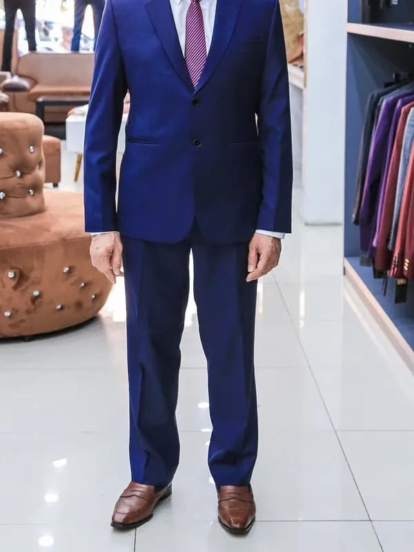 Suit Xanh Hoàng Gia Cà Vạt Tím — SG-024