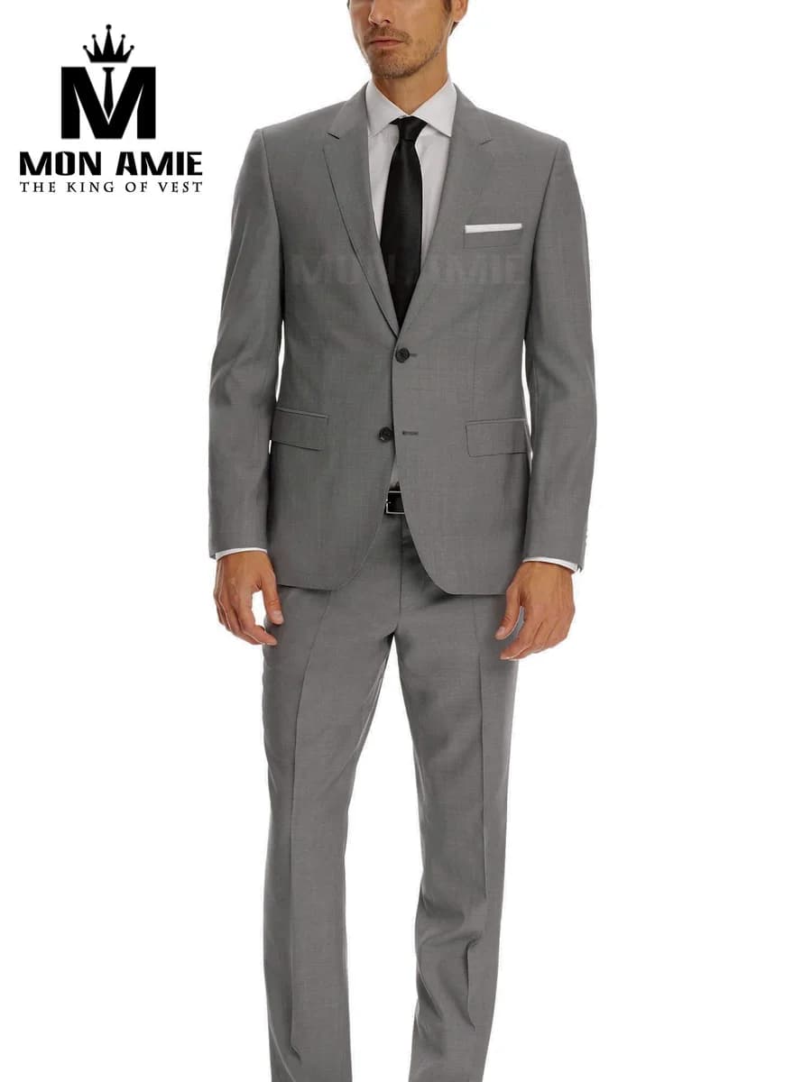 Suit Xám Nhạt Ve Notch Hai Nút — SN-018