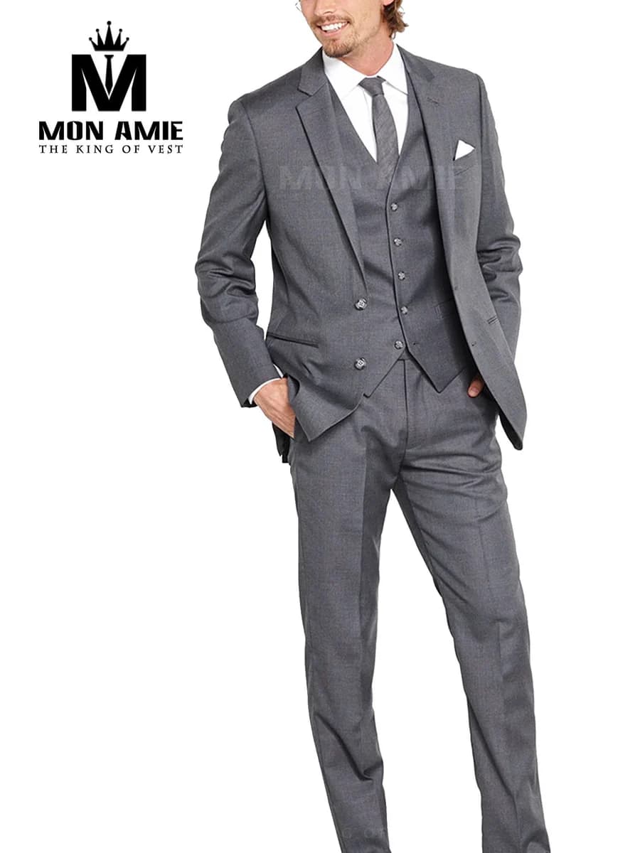 Suit Xám Ba Mảnh Kèm Gile — SN-020