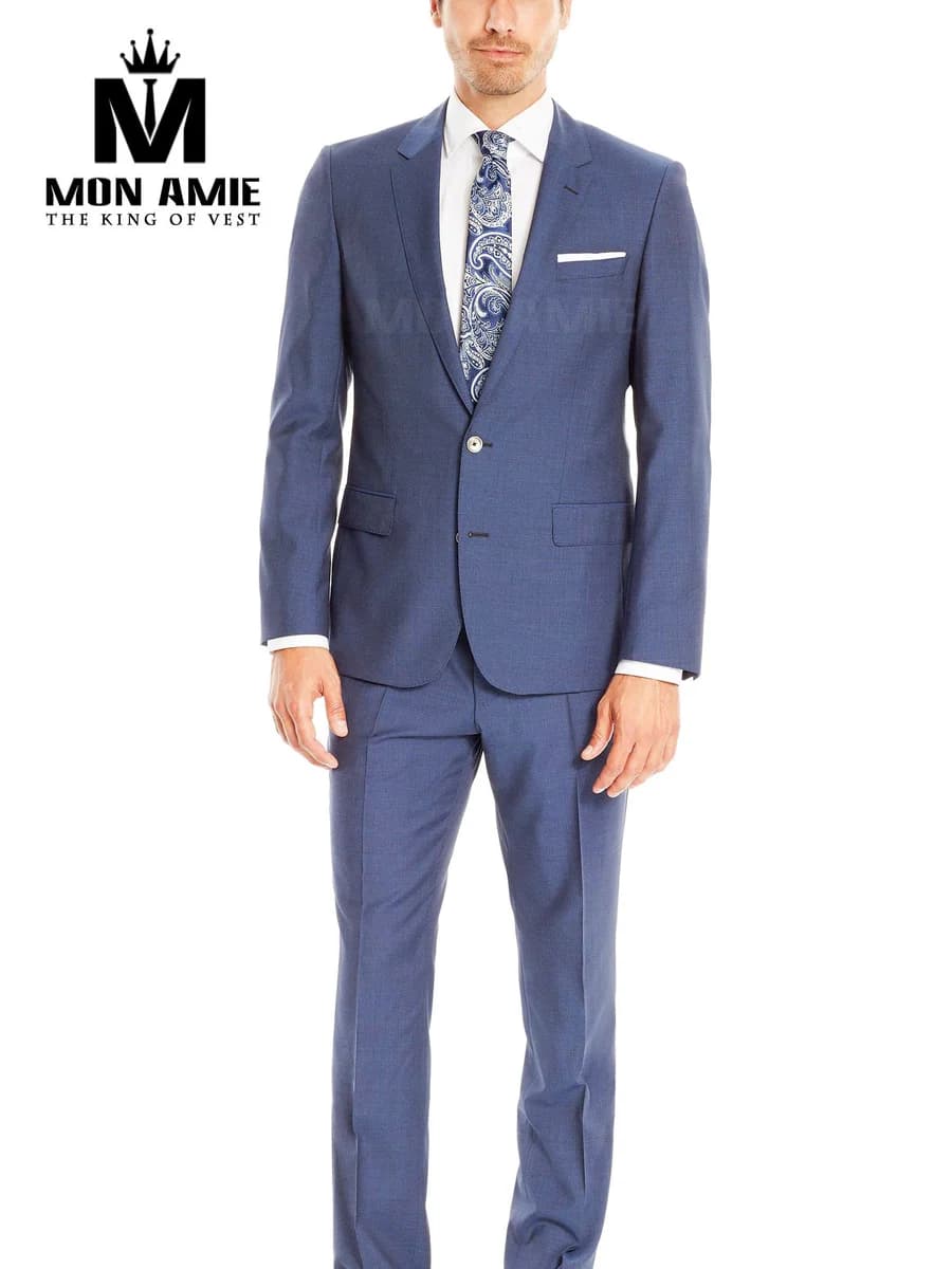 Suit Xanh Thép Phom Thanh — SN-036