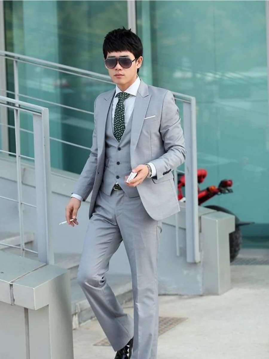 Vest Xám Bạc Ba Mảnh — SN-082