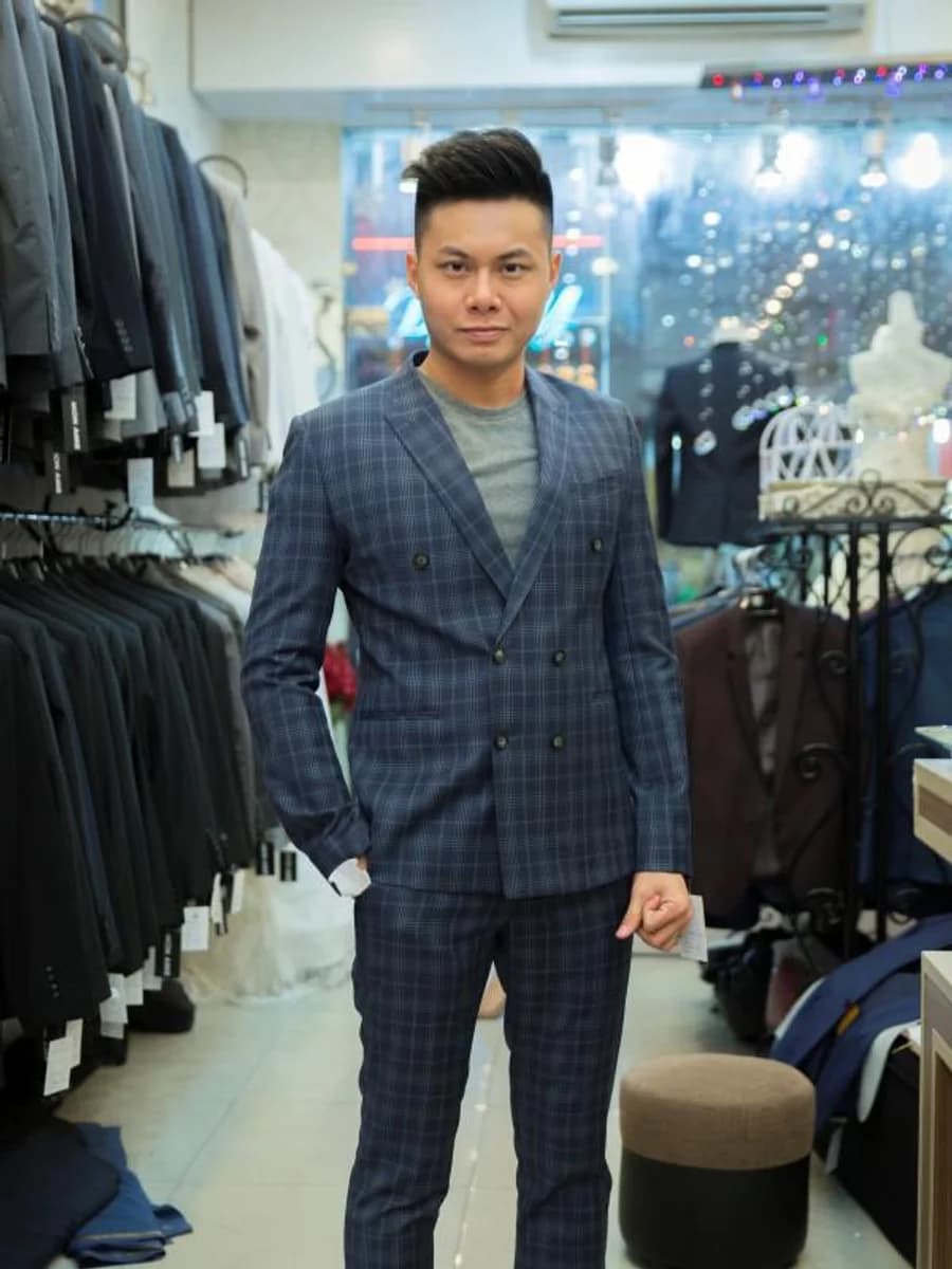 Vest Caro Navy Hai Hàng Nút — SN-092
