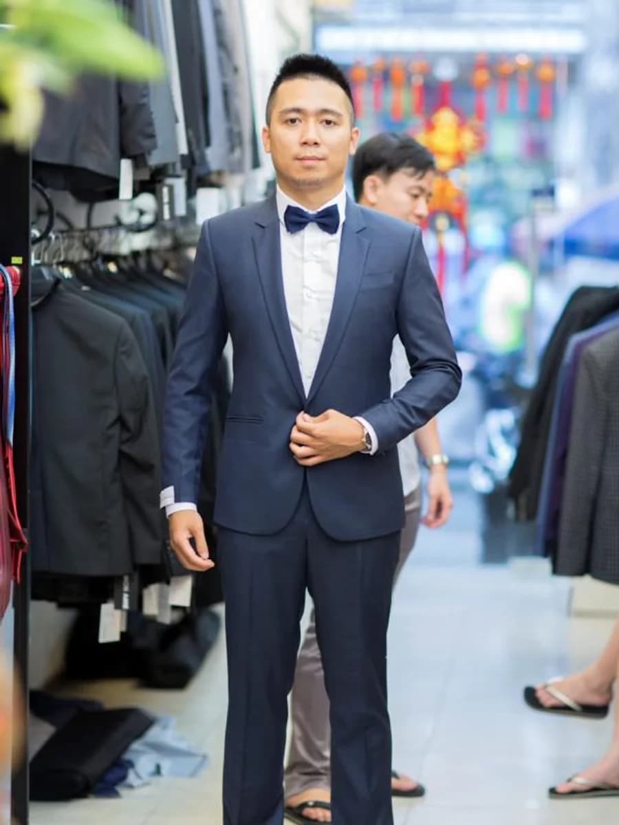 Vest Cưới Navy Nơ Bướm — SN-105