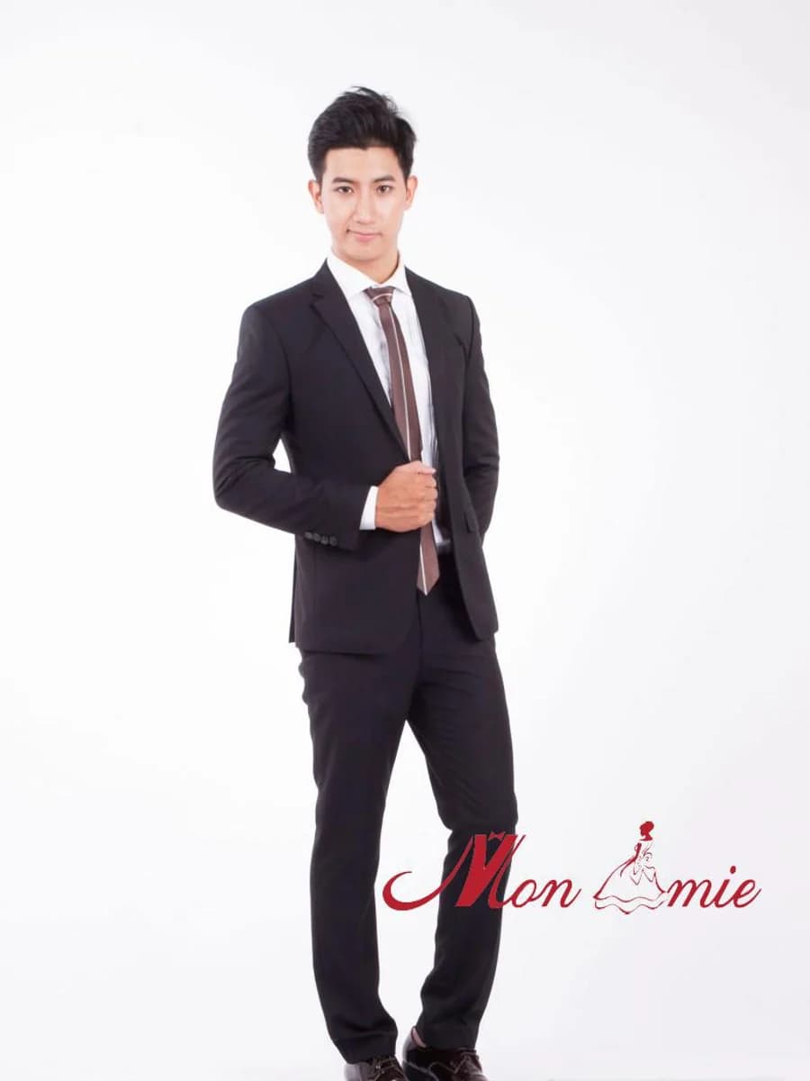 Vest Đen Ve Xuôi Tinh Giản — SN-115