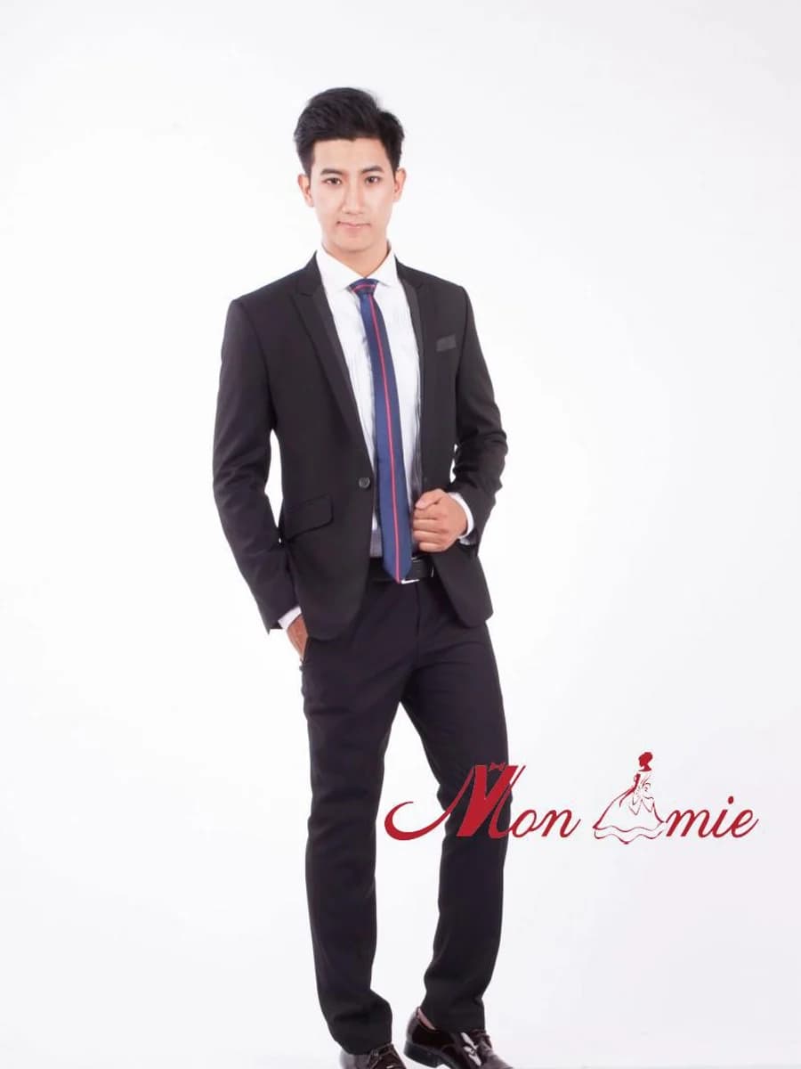 Vest Đen Navy Viền Chỉ Đỏ — SN-116