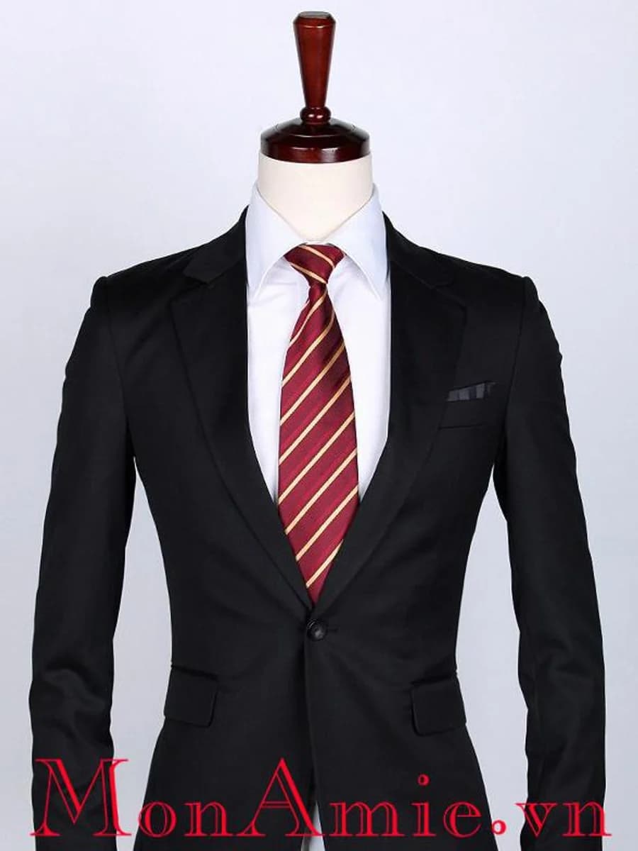 Vest Đen Một Nút Chuẩn Mực — SN-122