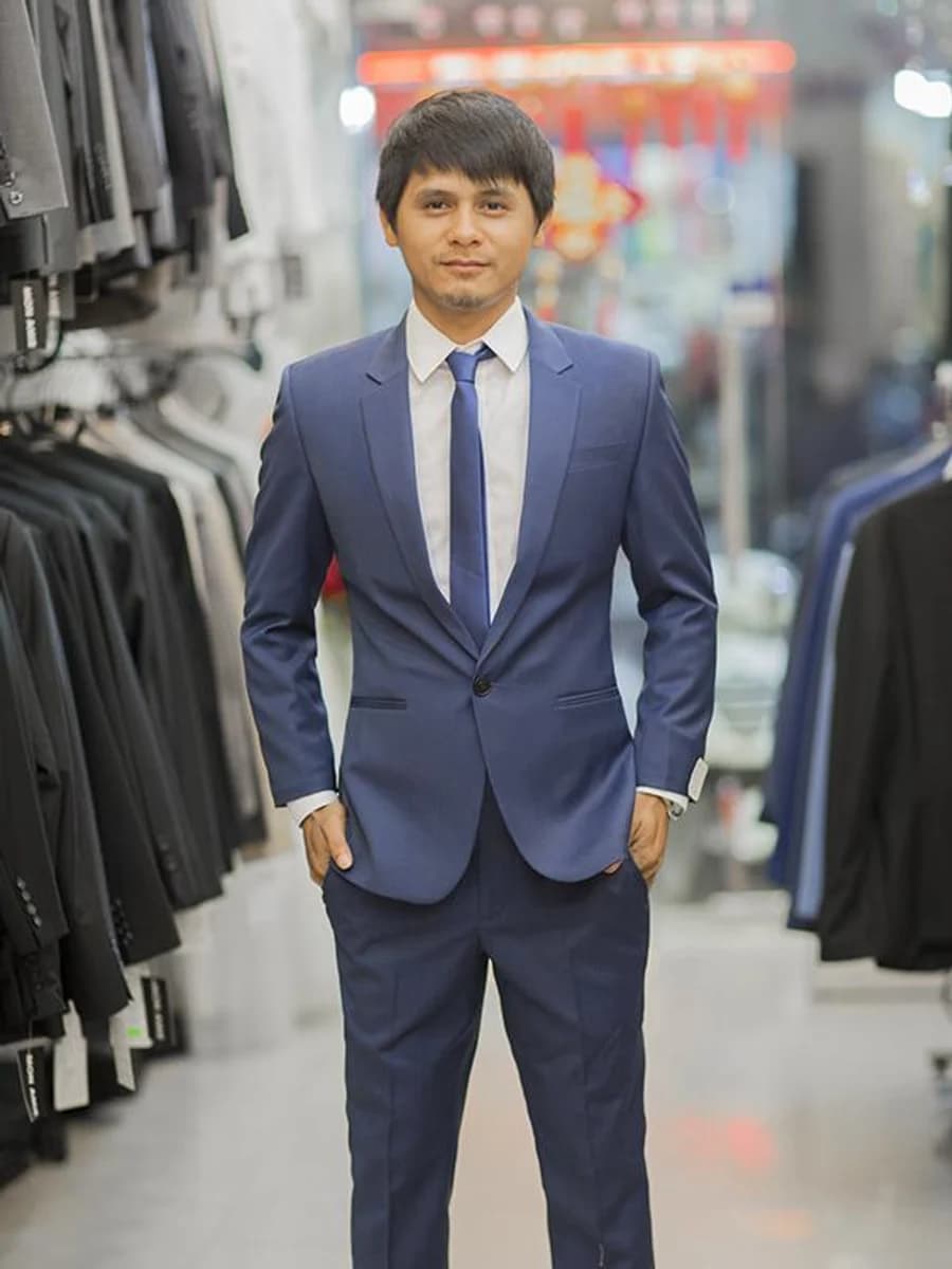 Bộ Vest Xanh Coban Một Khuy — SN-123