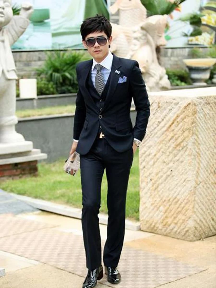 Vest Ba Mảnh Navy Cổ Điển — SN-139