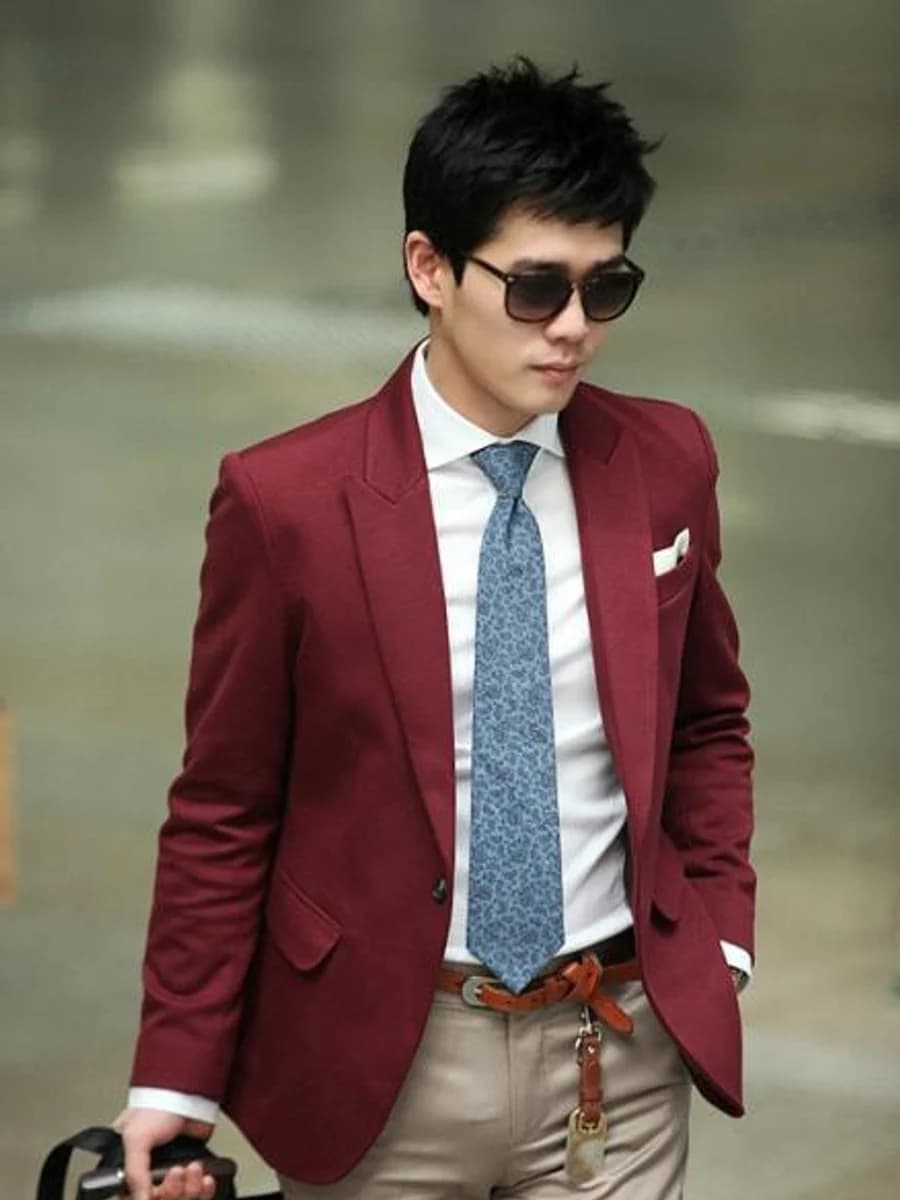 Blazer Đỏ Rượu Vang Bordeaux — SN-154