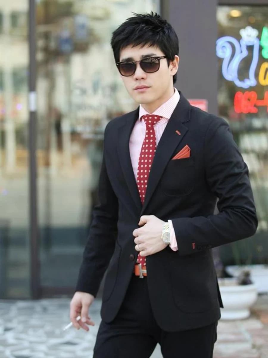 Vest Đen Cà Vạt Chấm Bi — SN-159