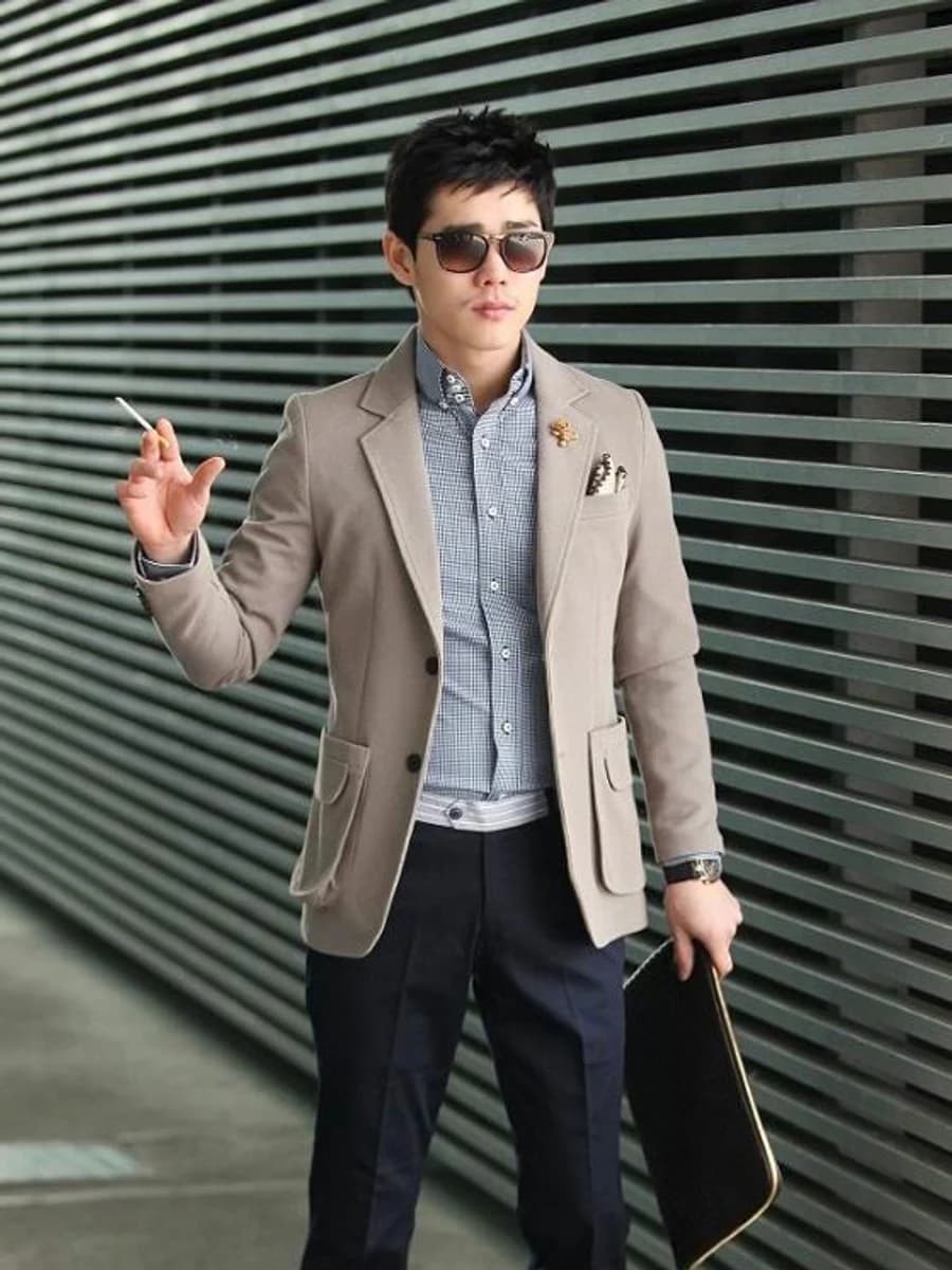 Blazer Nâu Taupe Túi Đắp — SN-164