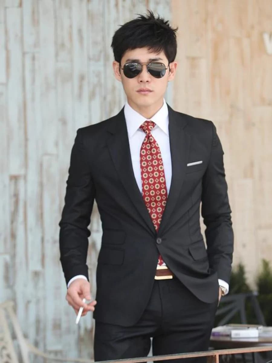 Vest Đen Cà Vạt Đỏ Son — SN-194