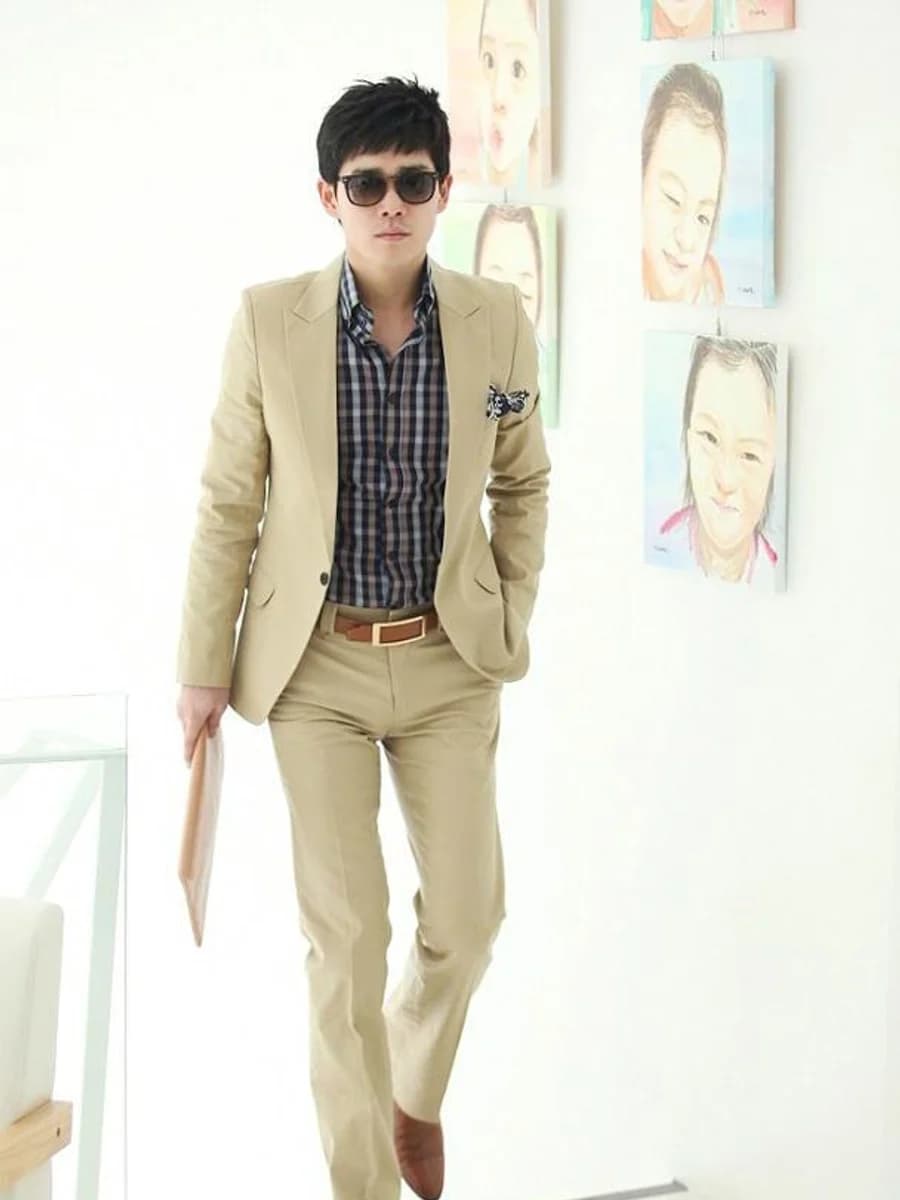 Vest Kem Cát Phối Sơ Mi Caro — SN-195