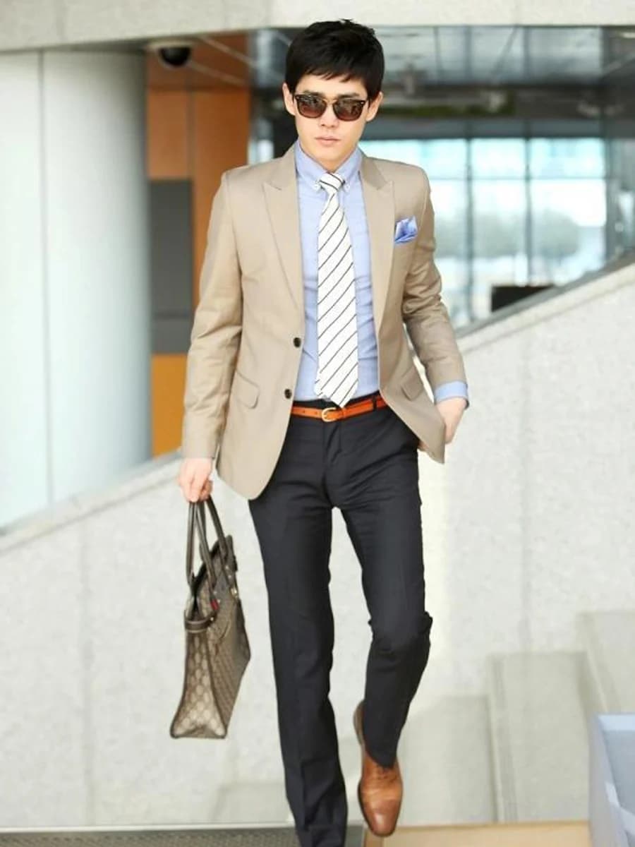 Blazer Be Phối Quần Navy — SN-199
