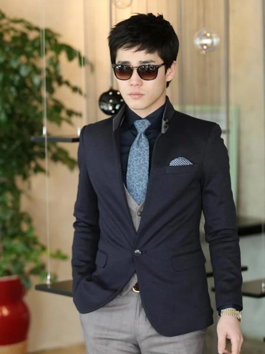 Blazer Navy Cổ Trụ — SN-215