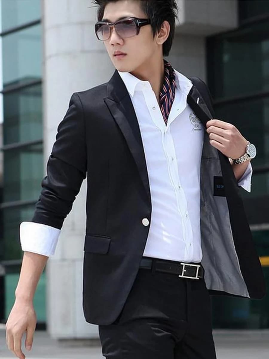 Blazer Đen Một Khuy Bạc — SN-216