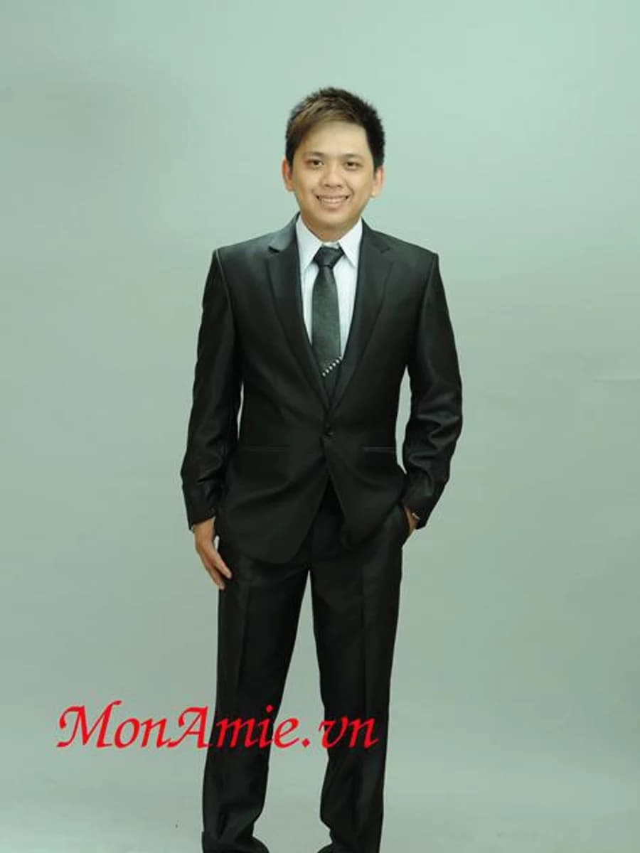 Vest Cưới Đen Ánh Satin — SN-233