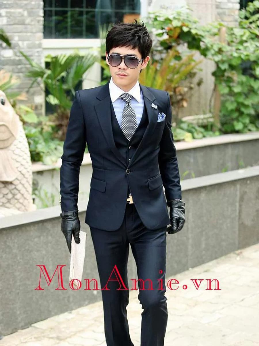 Vest Ba Mảnh Navy Quý Ông — SN-242