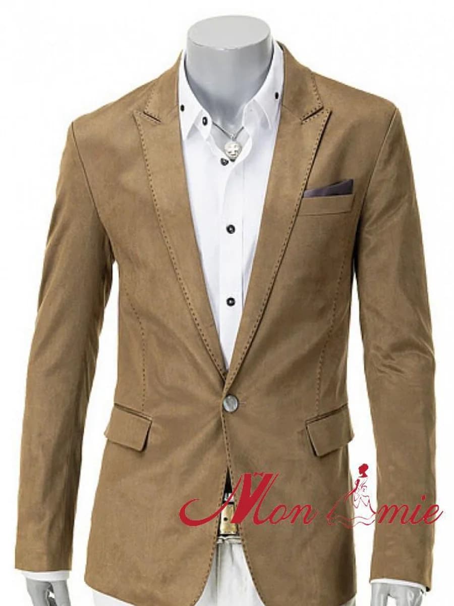 Blazer Nâu Camel Da Lộn — SN-243