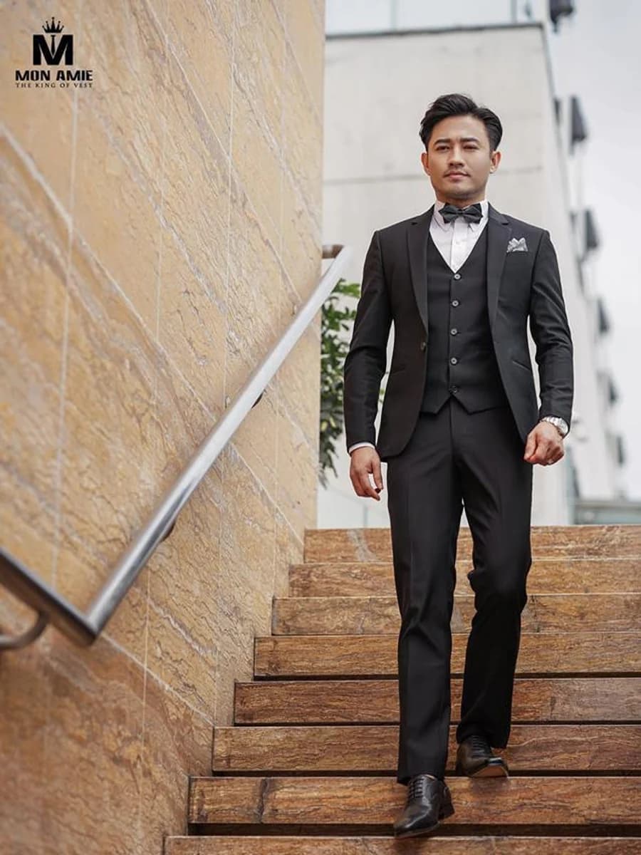 Vest Ba Mảnh Đen Thanh Lịch — SN-257