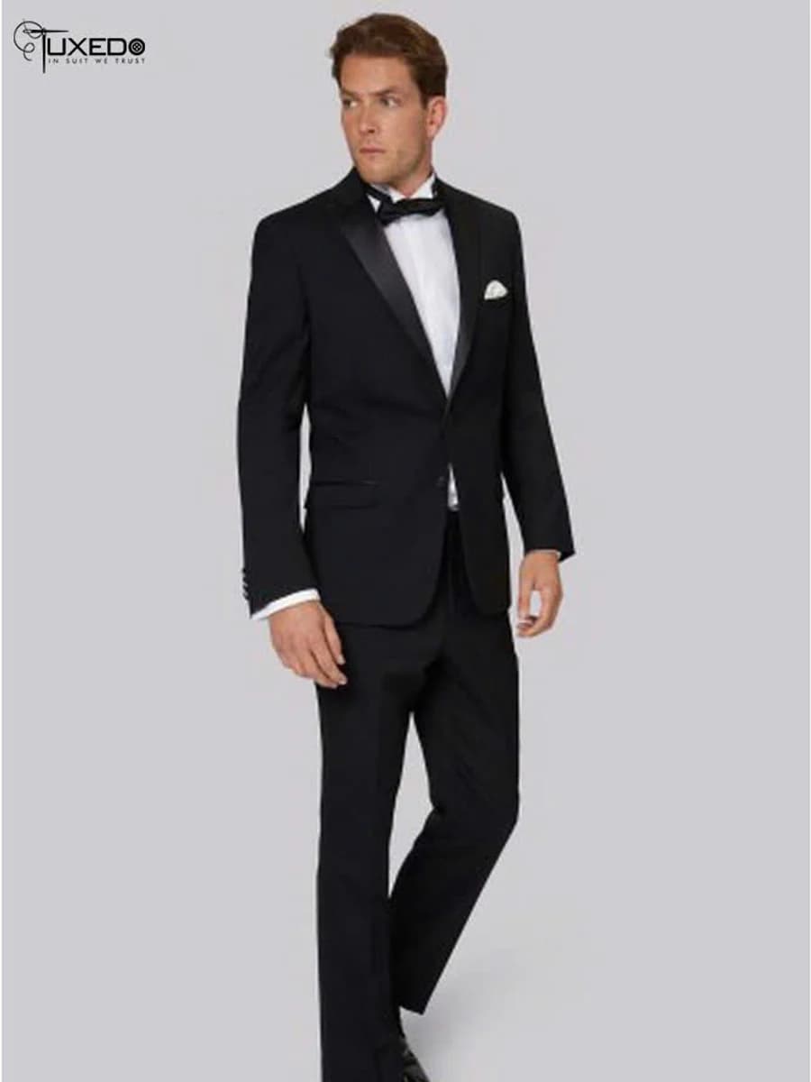 Tuxedo Đen Cổ Điển Ve Nhọn — TUX-041