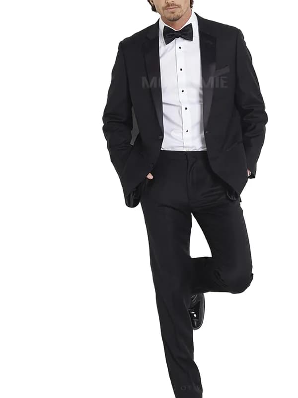 Tuxedo Đen Hai Khuy Phom Cổ Điển — TUX-048