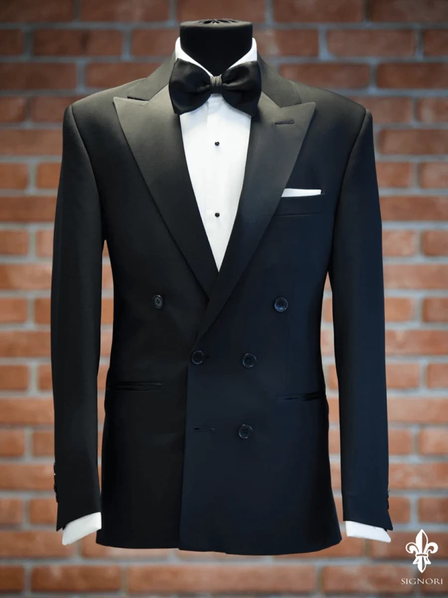Tuxedo Đen Hai Hàng Khuy — TUX-090