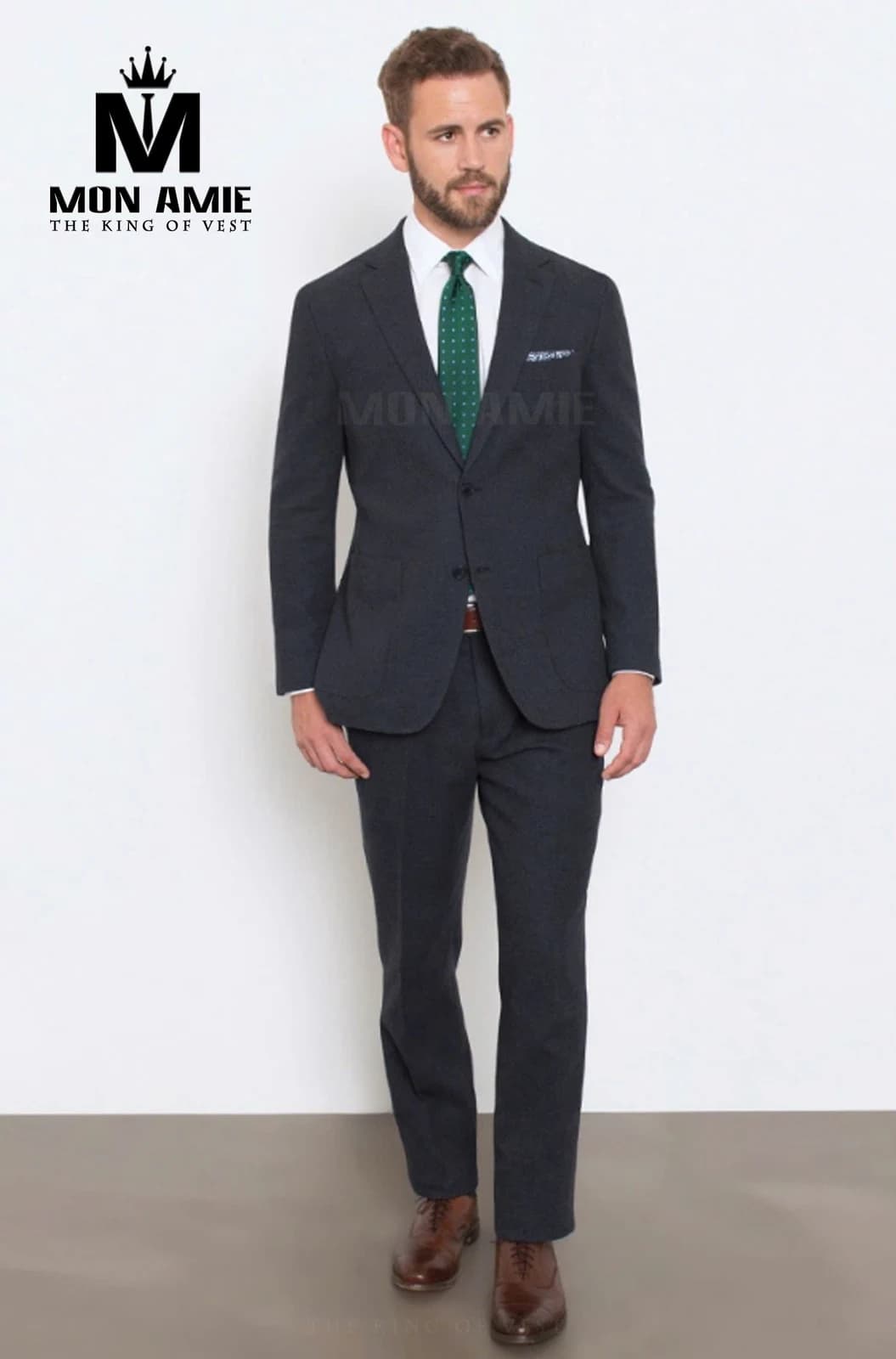 Suit Xám Chì Dệt Nỉ Túi Ốp — SN-003