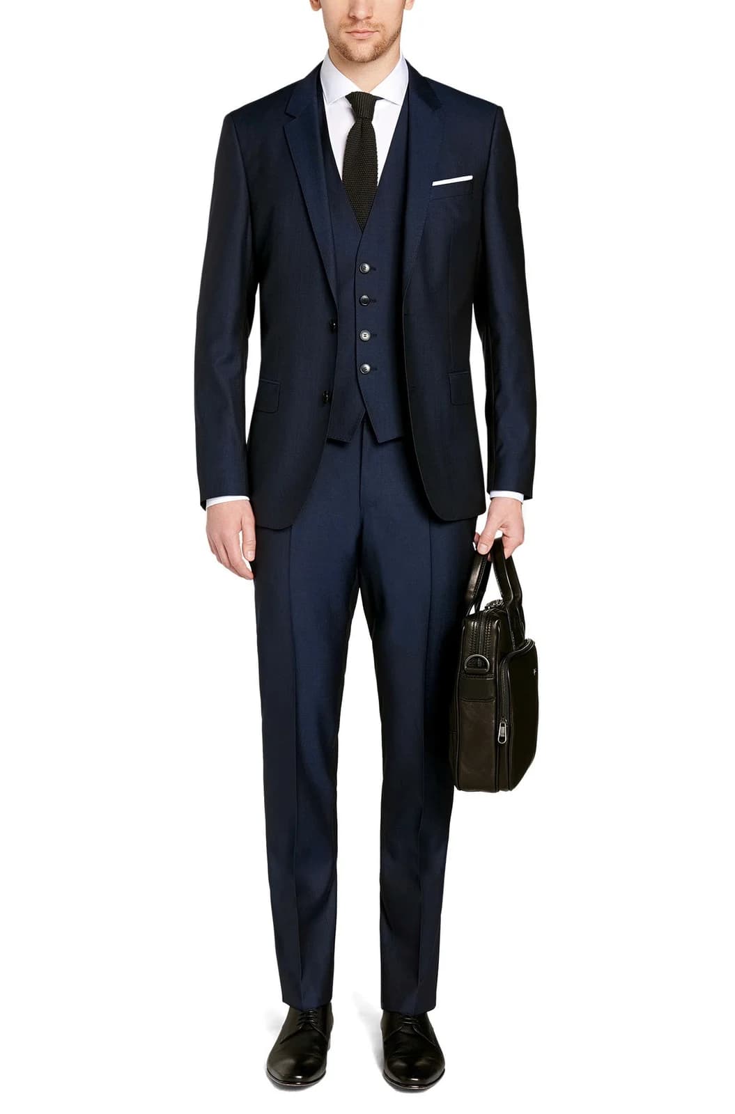 Suit Navy Đậm Ba Mảnh Kèm Gilê — SN-013