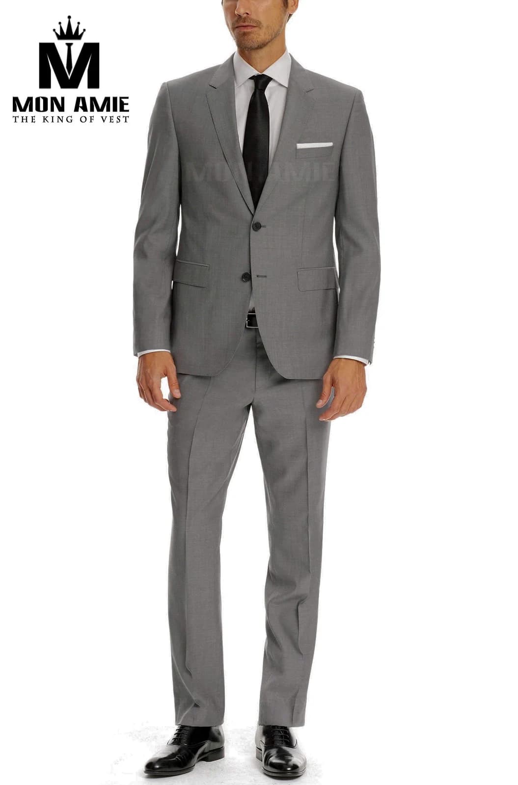 Suit Xám Nhạt Ve Notch Hai Nút — SN-018
