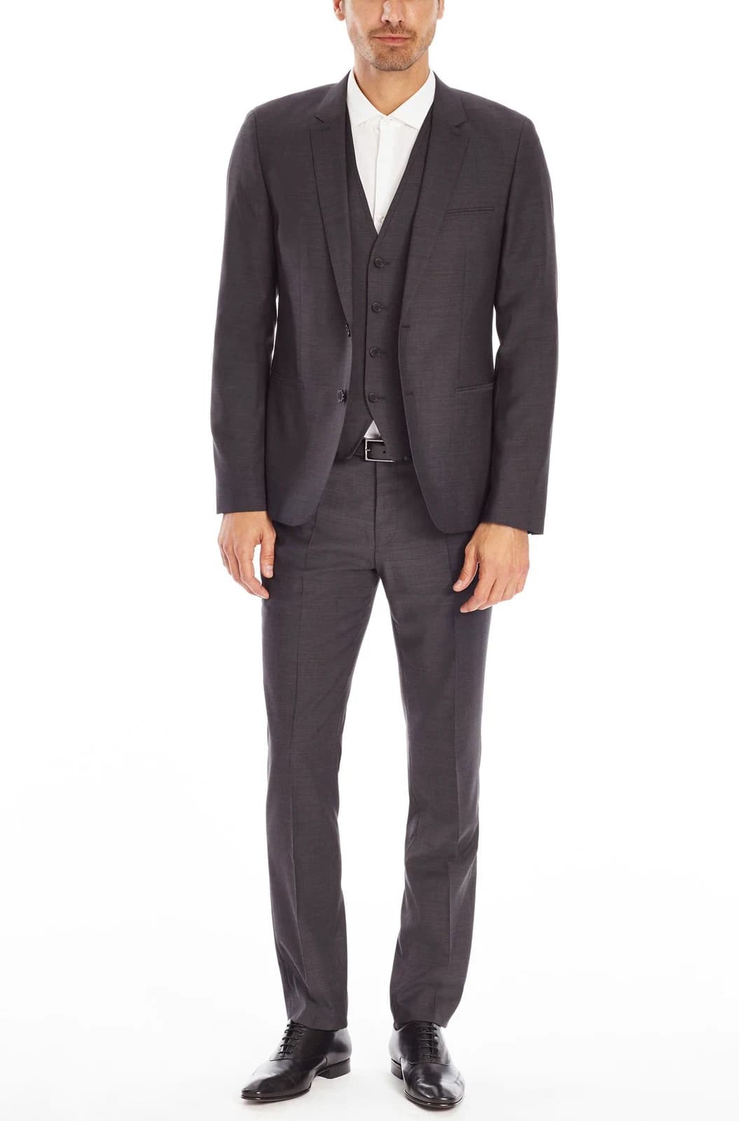 Suit Xám Than Ba Mảnh Gile Năm Nút — SN-025