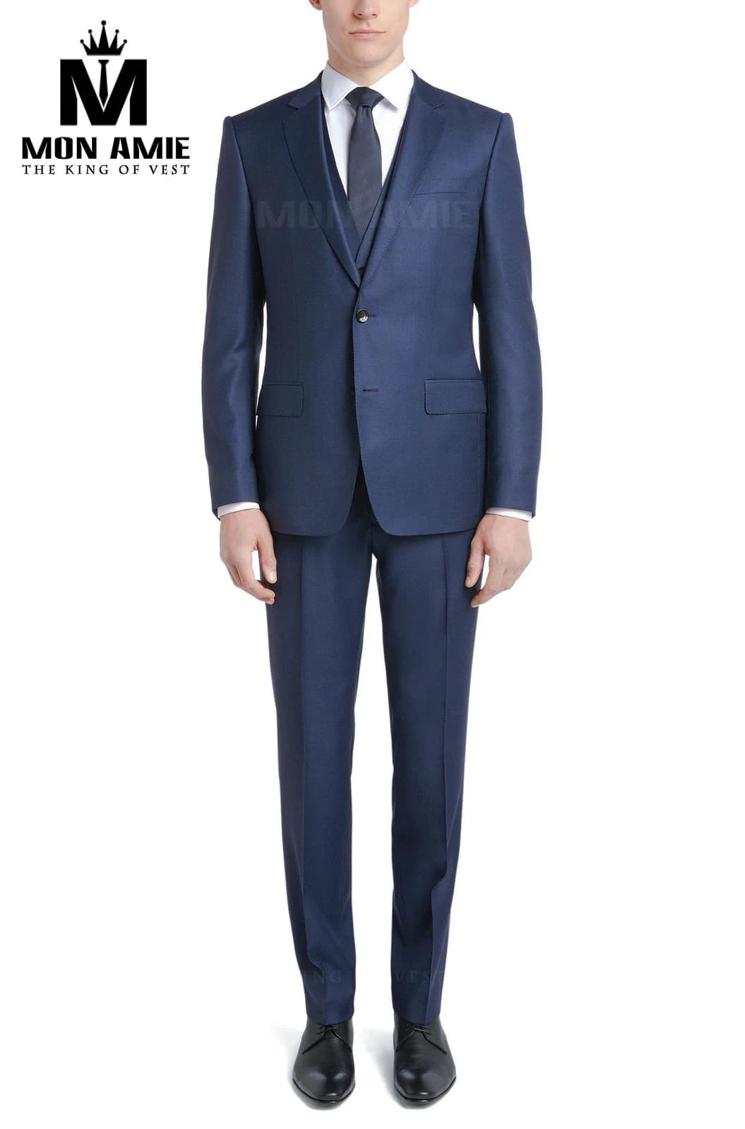 Suit Navy Ánh Thép Ve Notch — SN-042