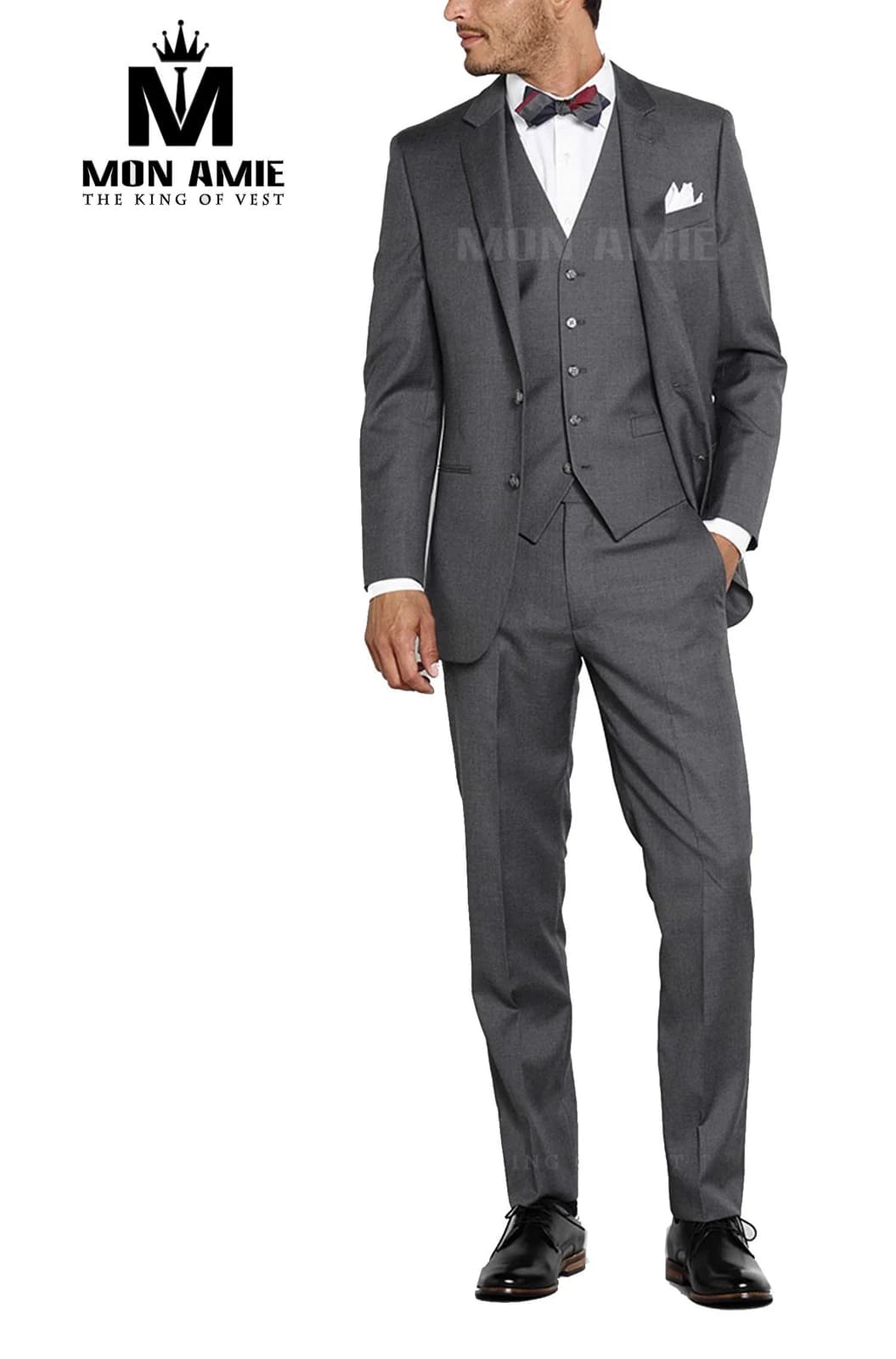 Suit Xám Đậm Ba Mảnh Dự Tiệc — SN-049