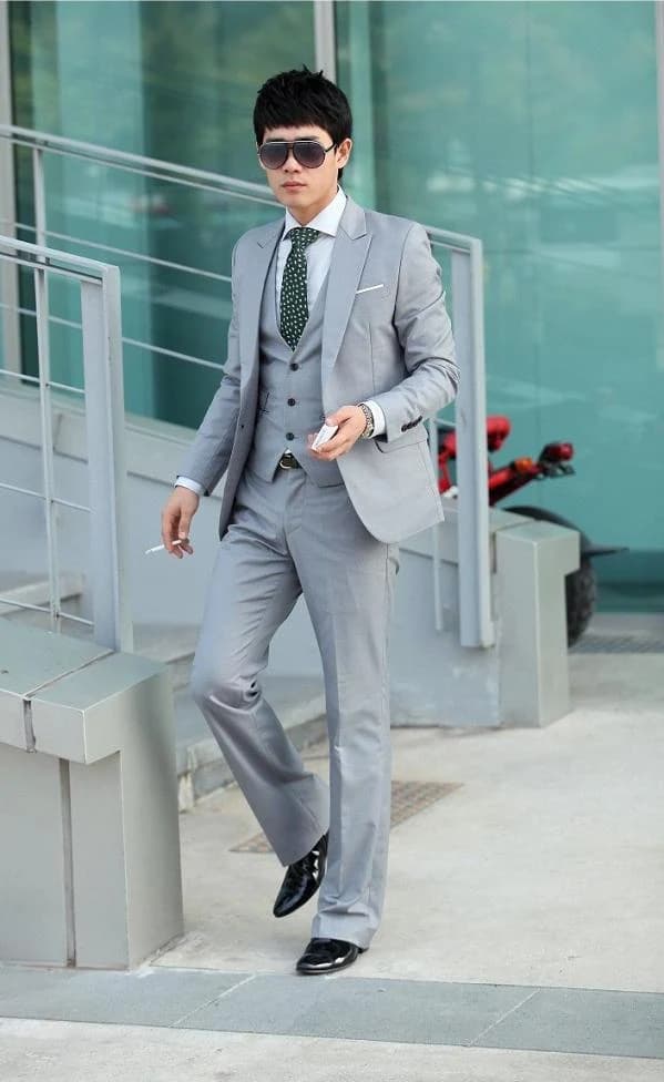 Vest Xám Bạc Ba Mảnh — SN-082