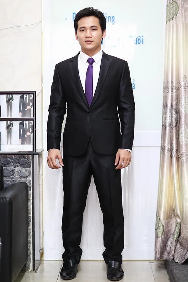 Vest Cưới Đen Ánh Lụa — SN-087