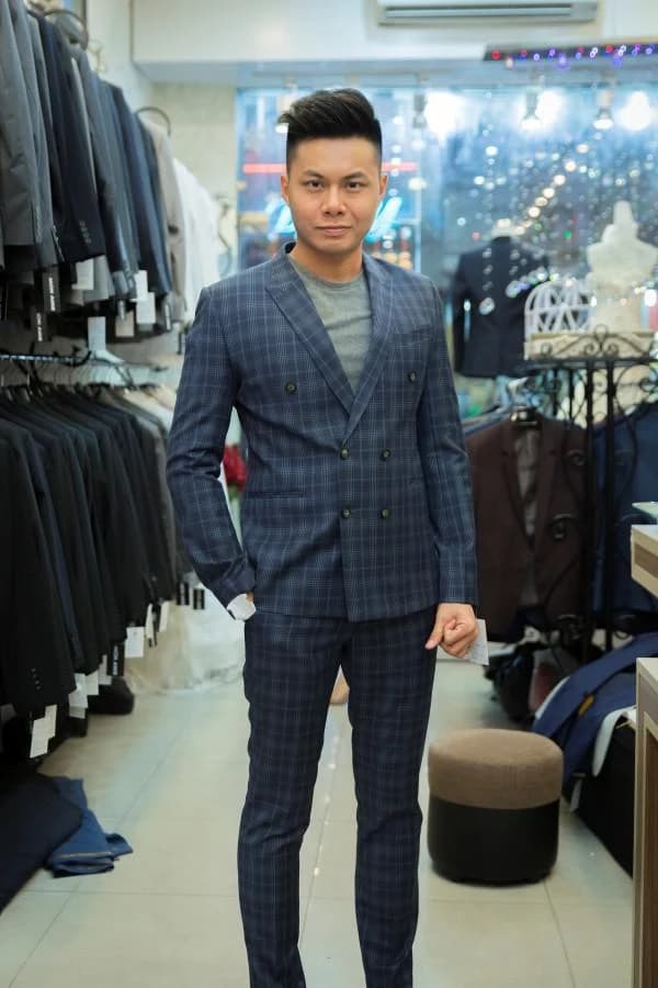 Vest Caro Navy Hai Hàng Nút — SN-092