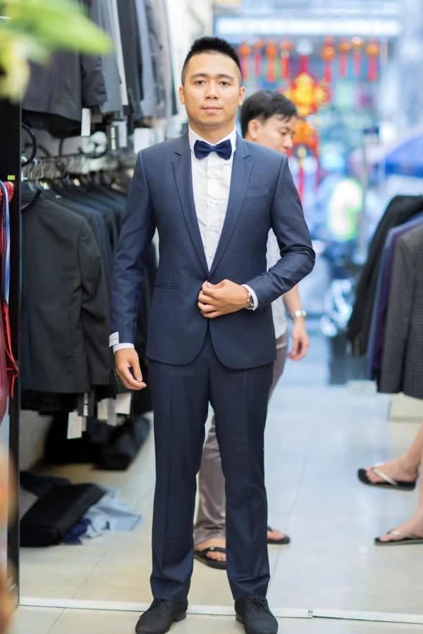 Vest Cưới Navy Nơ Bướm — SN-105