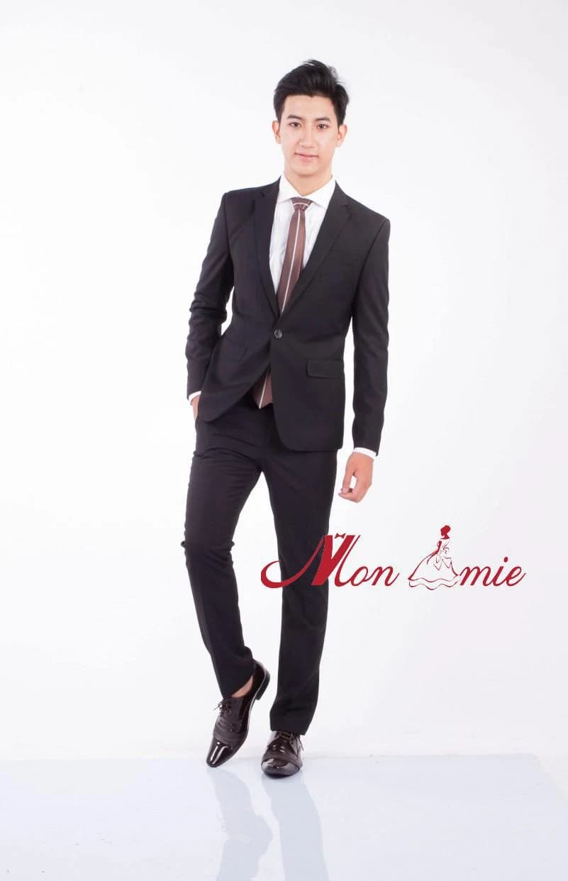 Vest Đen Một Khuy Nâu Trầm — SN-113
