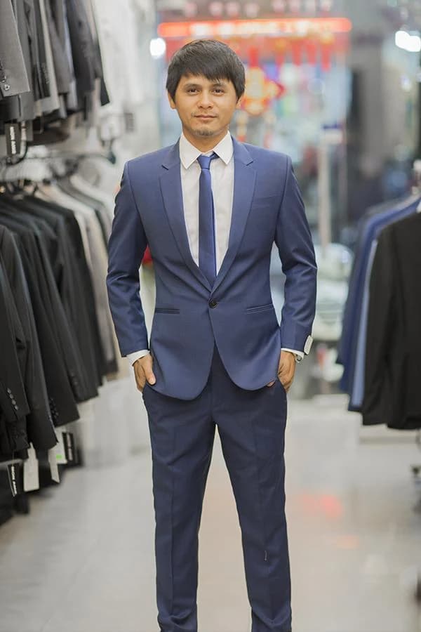 Bộ Vest Xanh Coban Một Khuy — SN-123