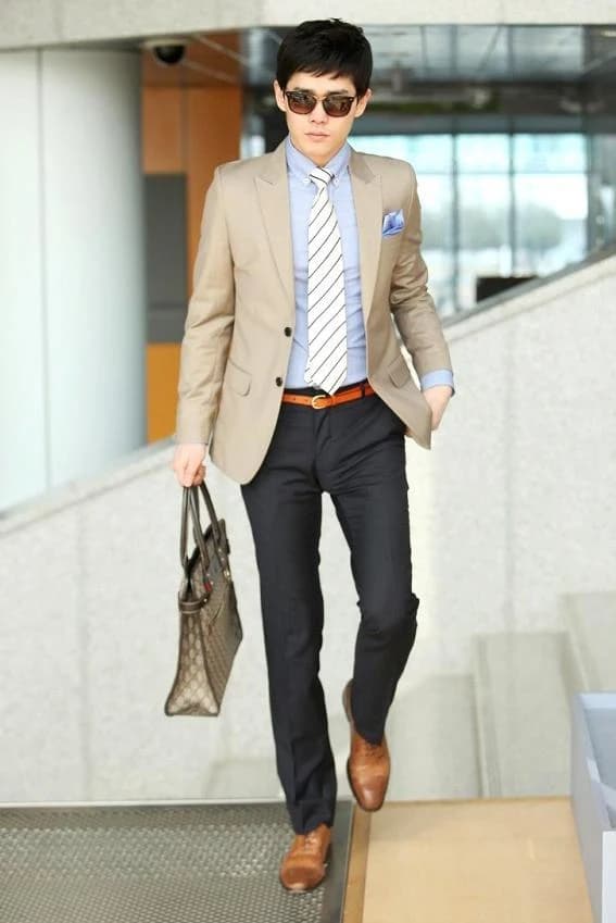 Blazer Be Phối Quần Navy — SN-199