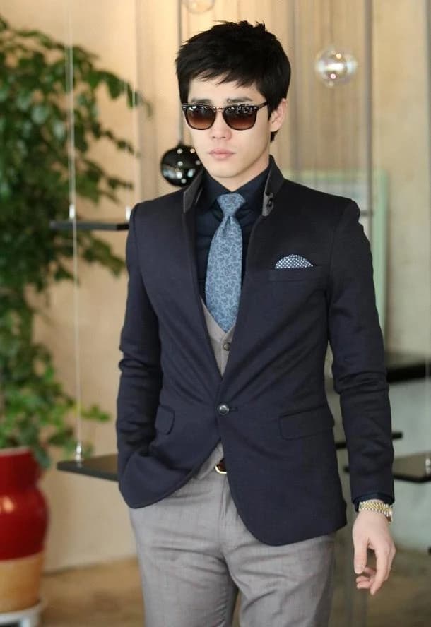 Blazer Navy Cổ Trụ — SN-215