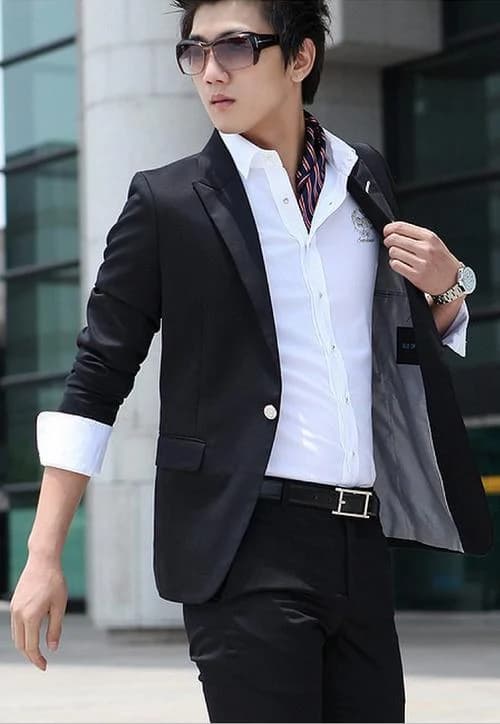 Blazer Đen Một Khuy Bạc — SN-216