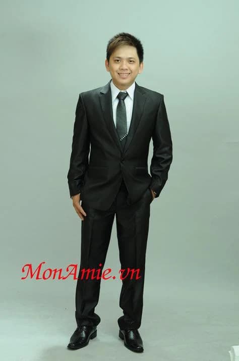 Vest Cưới Đen Ánh Satin — SN-233