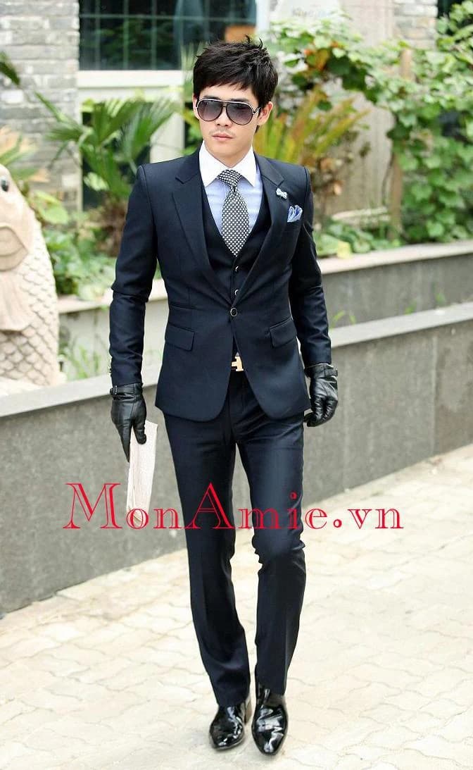 Vest Ba Mảnh Navy Quý Ông — SN-242