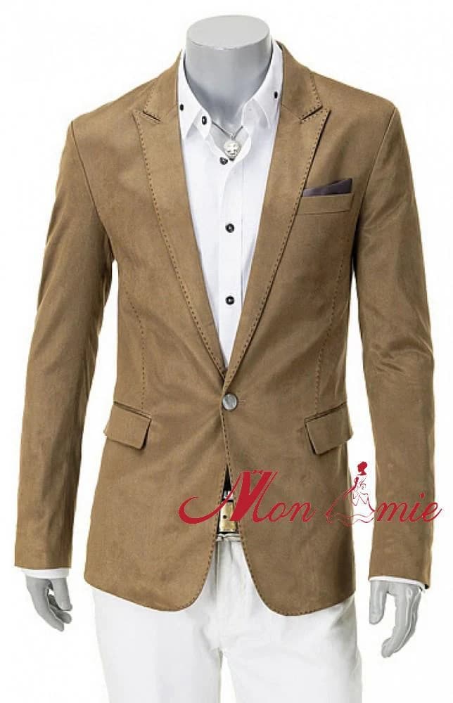 Blazer Nâu Camel Da Lộn — SN-243