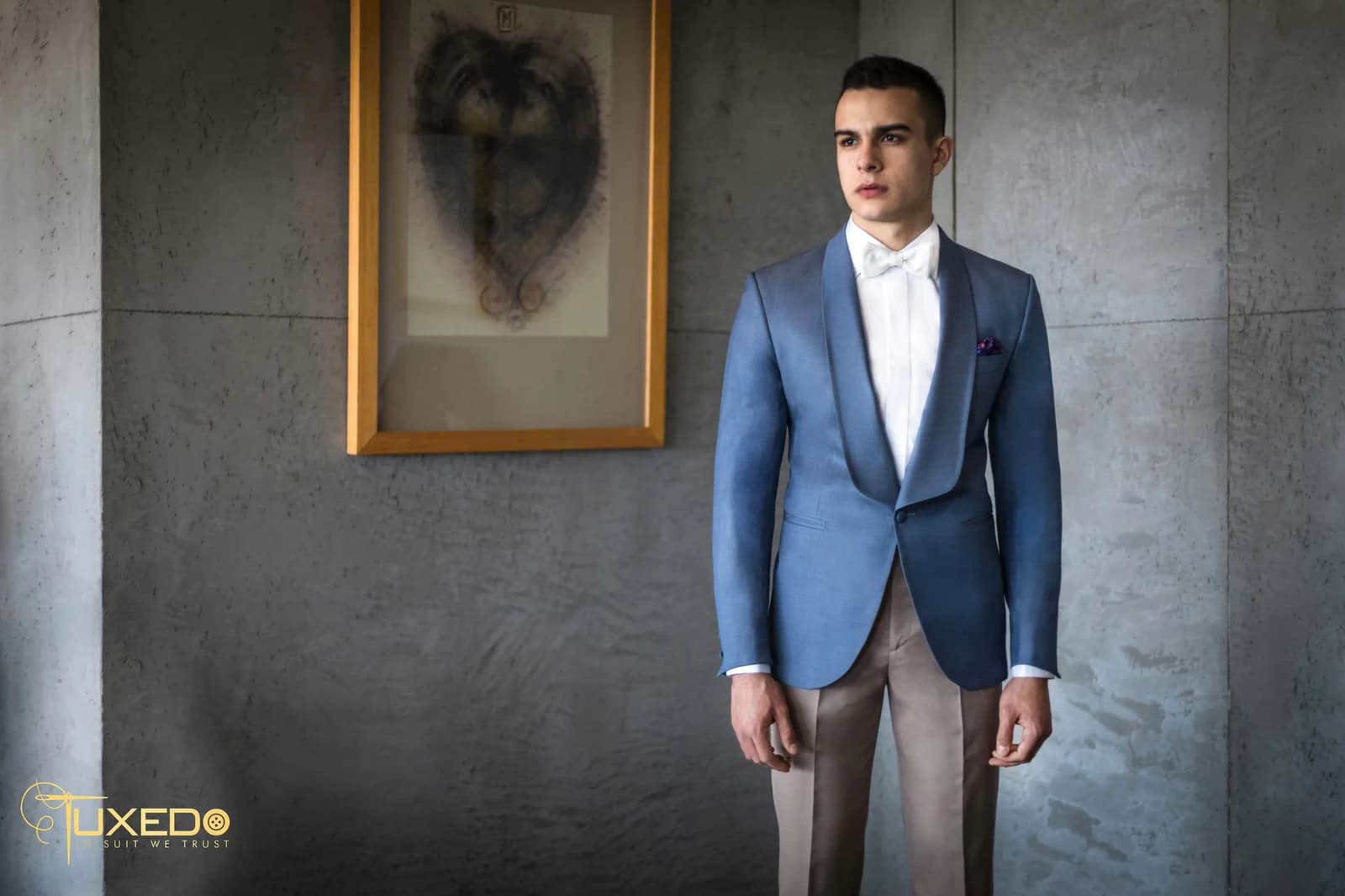 Tuxedo Xanh Thanh Thiên Ve Shawl — TUX-044