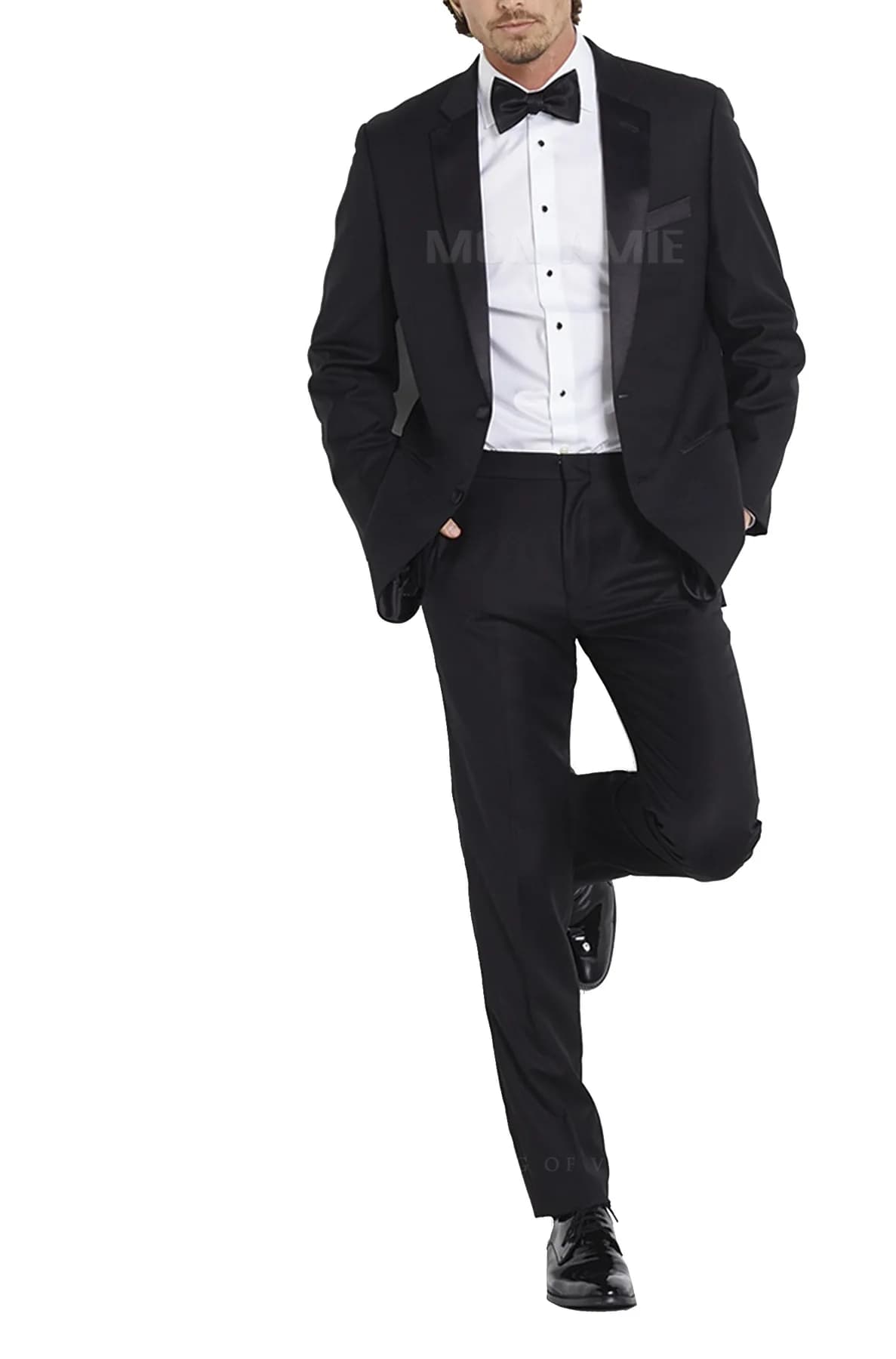 Tuxedo Đen Hai Khuy Phom Cổ Điển — TUX-048