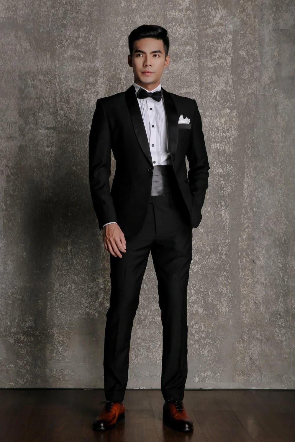 Tuxedo Ve Khăn Đai Satin — TUX-054