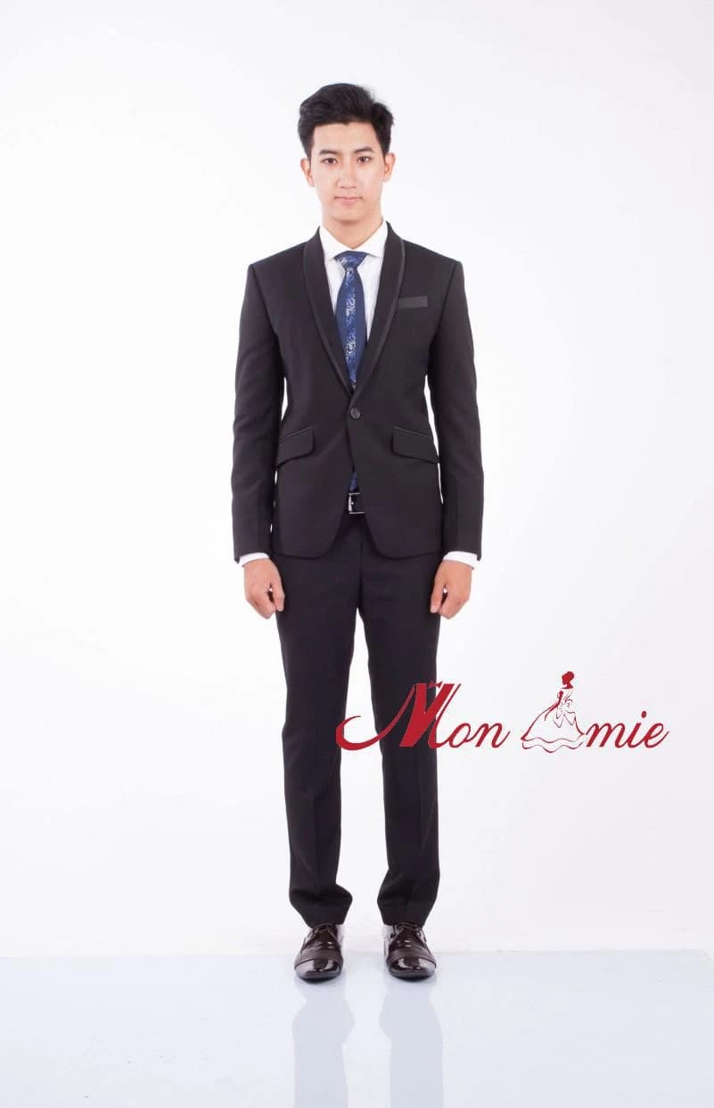 Vest Cưới Ve Khăn Đen Tuyền — TUX-086